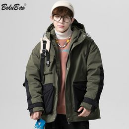 BOLUBAO Winter Brand Men Down Jacket Men Warm Thick Casual White Duck Down Coat Fashion Print Hooded Down Jackets Male 210518