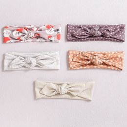2021 New Floral/Plaid/Dot Prints Bow Headband Baby Girls Kids Head Wraps Cotton Infant Top Knotted Bunny Ear Headbands