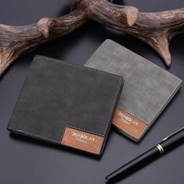 Wallets Minimalist Men's Short Wallet Retro Ultra-Thin Men Cross-Section Money Purses /ID Holders Clip