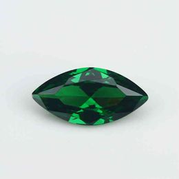 100PCS 1.5x3 ~ 8x16mm Marquise Form Loose Green Color Glass Syntetiska Gems för Smycken DIY Stone