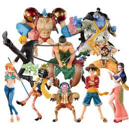 Аниме One Piece 20th Anniversary Edition Фигурка Луффи Зоро Санджи Нами Чоппер Нико Робин Брук ПВХ Фигурка Модель Игрушки Куклы X0526