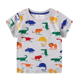 Jumping Metres Arrival Children Animals T shirts Summer Boys Girls Cotton Tees Dinosaurs Tops 2-7T Clothing 210529