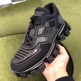 2021 Designer Luxus schwarze Plattform Freizeitschuhe Sneaker Damen Schnürung schwere Sohle Herren beige dickes Leder die Schnürung Größe 35-45