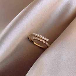 2020 Korean New Baroque Pearl Index Finger Ring Fashion Temperament Simple Versatile Jewelry