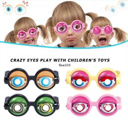 Kids Party Favor Funny Pranks Okulary Crazy Eyes Toy Supplies na prezent urodzinowy Plastikowe nowość Zabawki