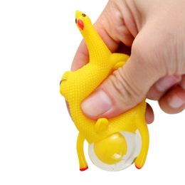 Funny Gadgets Party Prank Joke Toys Anti Stress Squeeze Chicken Egg Laying Hens Stress Relief Keychain Tricky Toy 920 V2