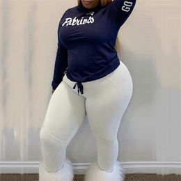 African 4xl Plus Size Clothes Sets Letter Print Tops & Pencil Pants Bodycon Sexy Fashion High Street Wear Outfits Matching 210510
