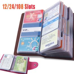 Storage Bags 12/24/108 Card Slots Business Bank Holder PU Leather Wallet