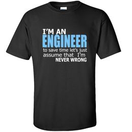 Engineer Saying Men's Prevalent Tops Shirt Word Letter Headline Crew Neck Cotton Top T-shirt Standard Short Sleeve T-Shirt Black 210409