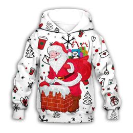 Commodity new 3D digital sweater printed Santa Claus Hoodie children's