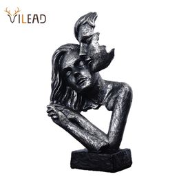 VILEAD Vintage Kissing Couples Statue Valentine's Day Christmas Gifts Figurines Home Living Room Interior Decoration Sculpture 211105