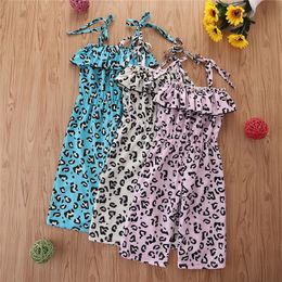 Baby Rompers summer sling leopard jumspuits clothes children bodysuits M3450