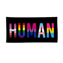 Lesbian Gay Bisexual Transgender Human LGBT Pride 3x5ft Flags 100D Polyester Banners Indoor Outdoor Vivid Color High Quality With Two Brass Grommets