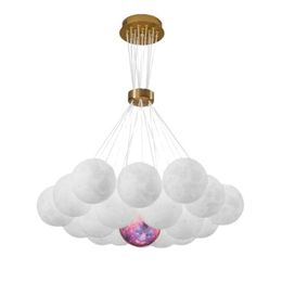 Pendant Lamps Simple PLA Ball Bubble Frosted White Living Room Lamp 3D Printing R Dining Bedroom G9 Lighting Indoor