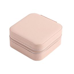 Portable Small Jewellery Box Women Travel Jewellery Organiser PU Leather Mini Case Rings Earrings Necklace Holder Display Storage