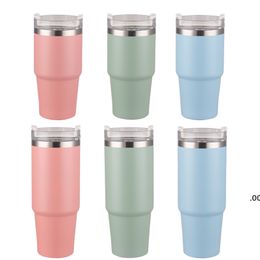 20oz Colourful Tapered Mugs Stainless Steel Insulted Water Cup Plastic Straw And Lid Fashion Coffee Tea Tumblers sea shipping ZZB8927