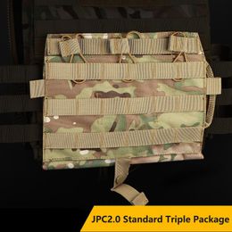 mags Canada - Hunting Jackets Tactical Triple Magazine Pouch M4 5.56 Vest Molle Front Plate Panel Flap Detatchable 1000D Nylon Mag Bag Accessories