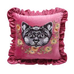 Luxury designer embroidery Signage G pillow case cushion cover for Home car decoration waist throw pillowcase for indoor Decorative 2022 new arrive