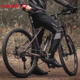 Racing Pants Santic Men Winter Cycling MTB Road Bike Reflective Fleece Warm Up No Cushion Ciclismo Casual Equipment