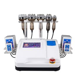 6 in 1 40k Ultrasonic Cavitation RF Slimming Vacuum Pressotherapy Radio Frequency 8 Pads Lipo Laser Diode Weight Loss LLLT Lipolysis Body Shaping Beauty Machine