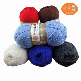 1PC Yarnart Merino Sport Yarn Hand Knitting Crochet P Wool - P Acrylic 5x100gr-400mt Wrap Beanie Sweater Knitwears String Mink Y211129