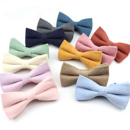 Mens Solid Color Corduroy Bowtie Super Soft Downy Suede Classic Macarons Noeud Papillon Pour Homme Green Pink Wedding Bow Tie