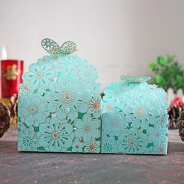 Gift Wrap 10pcs/lot Golden Hollow Butterfly Candy Bag Box Package Wedding Favor Boxes Thank You Birthday Party Bags