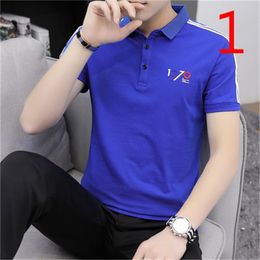 Men's Lapel Loose Business Mercerized Cotton Summer Short Sleeve T-Shirt 210420