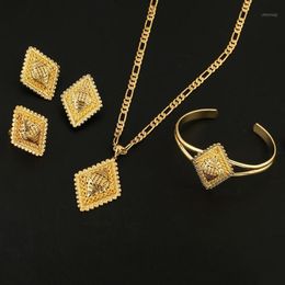 Earrings & Necklace Ethiopians 24k Gold Color Eritrea Ethiopian Orthodox Tewahedo Church Traditional Festivals Jewelry Set