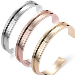 Bangle Geometry Bracelets Bangles For Women Fashion Holiday Gift Rose Gold Silver Jewelry Open Size