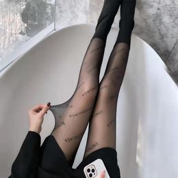 Wholesale Womens Sexy Lace Stocking Fashion Letters Pattern Long Socks Classic Stockings Hot Hosiery Women's Leggings Tights Letter print underwear For Gift