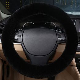 Steering Wheel Covers Fleece Cover Female Male Plush Winter Keep Warm Heating Cold Protection Universal Car Styling Accessories