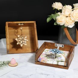 Toilet Paper Holders Creative Log Square Tabletop Restaurant Napkins Personality Flower Tissue Box Light Luxury High-end Storage Nordic