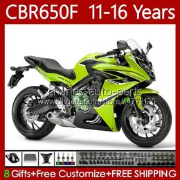 Bodywork For HONDA CBR-650 CBR 650 CBR650 F CBR650F 11 12 13 14 15 16 Body 73No.50 CBR 650F 2011 2012 2013 2014 2015 2016 Yellow green CBR-650F 2011-2016 Motorcycle Fairings