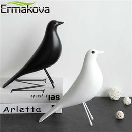 ERMAKOVA The Mid Century Bird Figurine House Animal Statue Dove of Peace European Mascot Home Bar Coffee Decor 211108