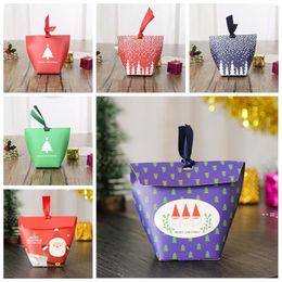 NEWCreative Christmas Candy Packaging Boxes Xmas Mini Santa Elk Lovely Gift Packaging Boxes Chocolate Baking Package Party Decorations LLE93