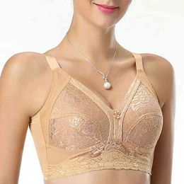 Womens Lingerie Sexy Bra Wireless Plus Size brassiere Elegant Embroidered Bh Underwear Tops Size A B C D DD E F Cup 211217