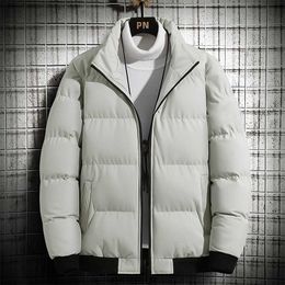 MANTLCONX Plus Size 5XL Thick Men Parka Jackets Winter Warm Mens Outwear Coats Black Stand Collar Male Windbreak Jacket Man 211206