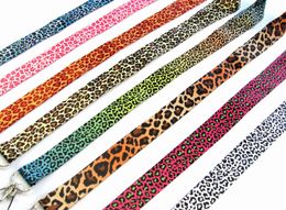 Hot Wholesale New 20pcs Popular Leopard print animal design Mobile phone lanyard Key Chain ID card hang rope Sling Neck strap Pendant Gifts