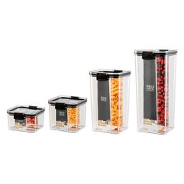 Storage Bottles & Jars 700/1300/1800ML Transparent Sealed Jar Plastic Kitchen Box Nut Coffee Bean Household Grain