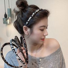 Retro Leopard Cotton Hairbands non-slip Headbands with Teeth wide Bezel Hair Hoop For Women Girls Hair accessories Hairband