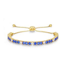 spinel bracelet NZ - Hot Sell Women Bracelet Wholale Gold Plated Adjustable Blue Spinel Tennis Bracelets