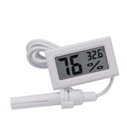 FY-12 Mini Digital LCD Thermometer Hygrometer Temperature Humidity Metre Thermometers probe white and Black