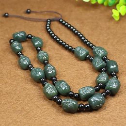 Natürliche 7A Hetian Perlen Buddha Jade Anhänger Glauben Halskette Halskette für Frauen Männer