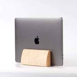 Wooden Vertical Laptop Stand, Desktop Dock for Apple MacBook