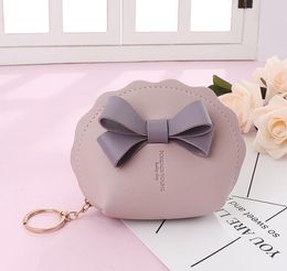 DHL50pcs Women PU Multi-functional Portable Coin Storage Bag Bowknot Preppy Style Jewellery Purses