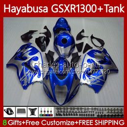 Bodywork For SUZUKI Hayabusa Blue&flames GSXR-1300 GSXR 1300 CC GSX-R1300 1996 2007 Bodys 74No.298 GSXR1300 1300CC 96 97 98 99 00 01 GSX R1300 02 03 04 05 06 07 Fairing