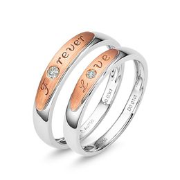 diamond wedding anniversary rings UK - Au585 Rose White Gold Ring Lovers Wedding Anniversary Engagement Forever Love Round Moissanite Diamond Casual Sporty Cluster Rings