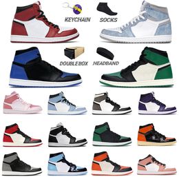 Men Women Basketball Shoes 1s High OG Jumpman 1 Hyper Royal Obsidian Bred Dark Mocha University Military Blue Electro Orange Mens Trainers Athletic Sneakers With Box