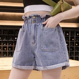 Vintage High Waist Jeans Shorts Women Flower Bud Pants 2021 Summer Loose 5XL Plus Sized Denim Ropa De Mujer K5836 Women's